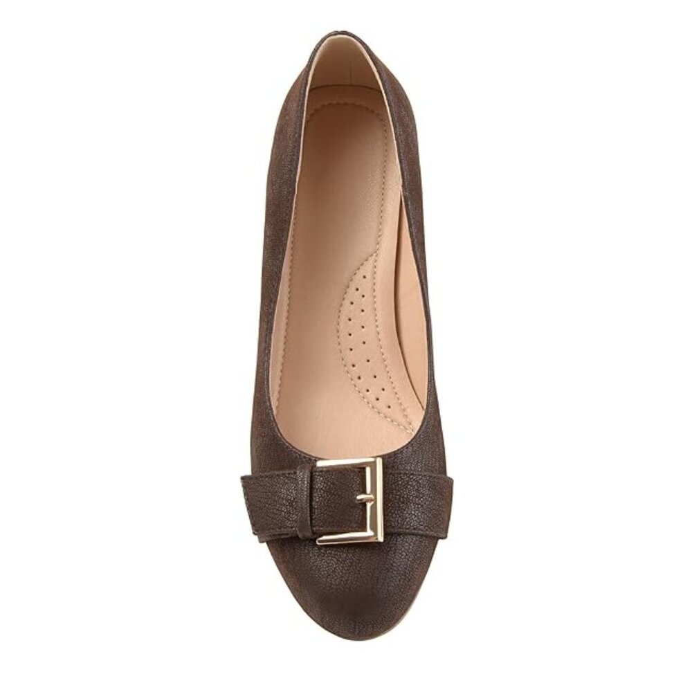 NiB Brinley Co. Women Grayson Faux Suede Slip On Heels Brown Size 7 M $70 RY1403 - Picture 4 of 4